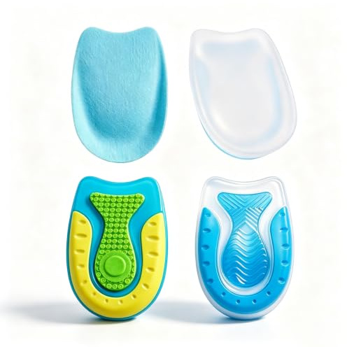 2 Pair Kids Gel Heel Cups, Heel Pads for Plantar Fasciitis Heel Pain Relief