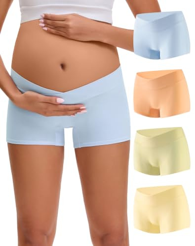 INNERSY mammakalsonger dam bomull graviditets-boxershorts underkläder undermagen 4-pack