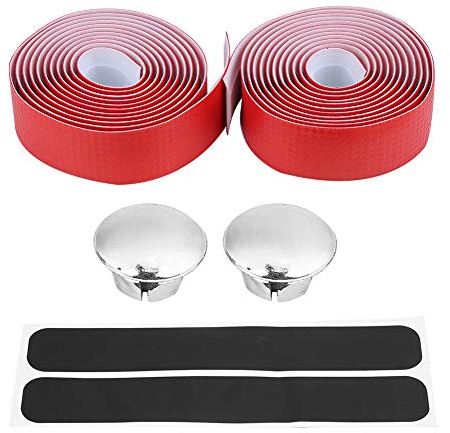 Lenkerband Rennrad mit Endkappen, Fahrrad Lenker Band Bar Wraps Handlebar Tape,1 Paar Kohlefaser Mountainbike Fahrrad Radfahren Griff Grip Bar Band Wrap mit 2 Klebebänder 2 Kappen