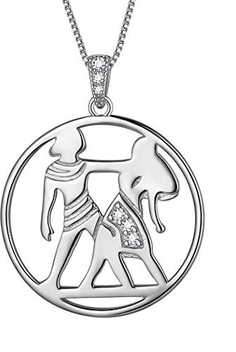 Aurora Tears Gemelli Collana in argento sterling 925 12 Ciondolo zodiacale Constellation Collane CZ Oroscopo Gioielli regalo per donne e ragazze DP0111G