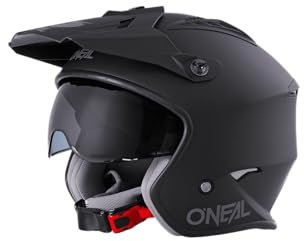 O'NEAL | Motorradhelm | Enduro Adventure Street |ABS-Schale, integrierte Sonnenblende | Volt Helmet SOLID | Erwachsene | Schwarz | Größe S