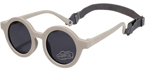 SXBCyan 6-30 Mois Bébé Lunettes De Soleil Rondes Polarisées Nuances En Caoutchouc Flexibles Avec Sangle For Tout-petit Nouveau-né Âges Du Nourrisson (Color : Coffee)