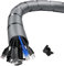 Shinfly 2 x 1,5m selbstschließender Kabelschlauch, Durchmesser 16mm/22mm, 3m Flexibler Kabelschutz mit 1 Kabelclip, Kabelmanagement für TV und Computer - Grau