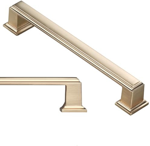 CILEYTION 10 Stück Schrankgriffe Gold Türgriffe Küche, 128mm Lochabstand Möbelgriffe Gold, Griffe Für Küchenschränke und Türgriffe Schrank