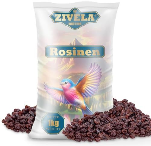 1 kg di uvetta naturale per uccelli, ideale per i vostri amici piumati, 100% naturale, uva passa per uccelli da 1 kg, mangime per uccelli selvatici, mangime per tutte le stagioni, ad alta energia