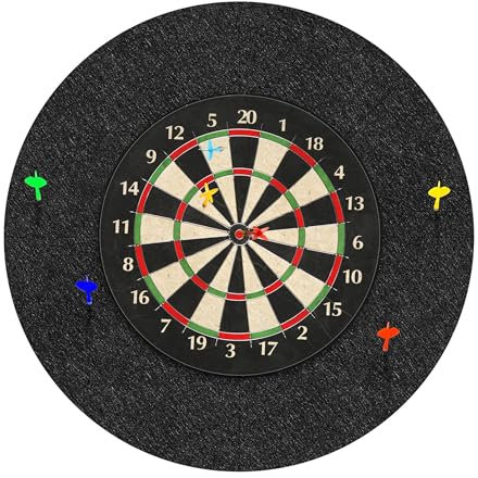KEAGAN Dartboard-Wandschutz, Filz-Dartboard-Wandschutz, selbstklebend, gespleißt, Wandumrandung für Dartboard, Dartboard-Rückseite, Filz-Wandfliesen, Korkplatte (Runden)