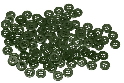 QUARKZMAN 100 piezas Botones de Costura 18L Redondos de Resina Verde Oscuro
