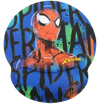 WONDEE Spiderman Tapis de Souris Ergonomique avec Design Exclusif Spider Man Marvel - Tapis Souris Repose Poignet Gel Lavable à la Main et antidérapant - Marvel Cadeaux Spiderman Fans