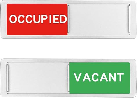 Shirene Vacant Occupied Privacy Sign,Toilet Signs Privacy Signs Magnetic Sliding Door Sign for Bathroom Office Restroom Conference Hotel,Engaged Vacant Indicator with Clear Bold Text