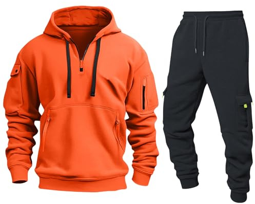Genérico Ropa Gym Hombre, Mens Largo Chándal de, Activewear Deportivos Crossfit Tracksuit Equipos Tallas Grandes Conjunto Vestir, Camiseta Pantalon Hombre Chandal, XL