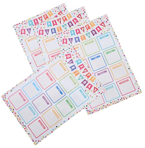 SUPVOX Affiches Calendrier D’Anniversaires Classe – Lot de 4 Posters Colorés Réutilisables – Matériau Résistant à la Décoloration – Décoration Murale et Tableau D’Affichage Scolaire pour