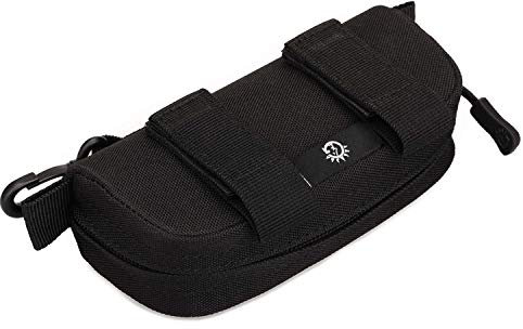 HUNTVP Tattico Custodia Occhiali Rigida Militare Custodia per Occhiali da Sole, Molle Astuccio Occhiali Nero Porta Lenti Occhiali da Vista Unisex, Nero