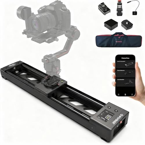 IFOOTAGE Shark Slider Nano Bundle, 16.6inch 2 Axis Motorized Camera Slider, APP/IPS Touch Screen Control, Mini Slider Dolly Rail Video Stabilizer, Payload 7.7lbs