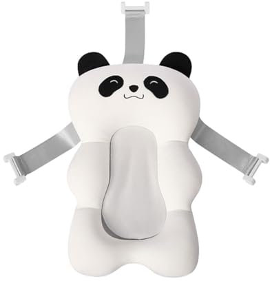 vreplrse Almohada de baño portátil y plegable para bebé, fácil de almacenar y conveniente para cualquier lugar, asiento cojín antideslizante para baño de recién nacido, blanco