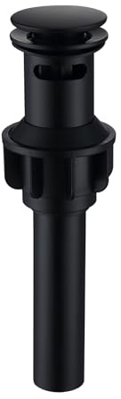 SevenGelok Black Sink Drain with Overflow Pop Up Sink Drain Stopper for Sink Faucet Vessel Vanity Bathroom Sink Drain Strainer with Hair Catcher Anti-Clog Strainer Matte Black, SD30-BK