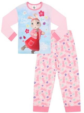 Peter Rabbit Girls Lily Bobtail Long Pyjama Set Easter Kids pjs (4-5 Years) Pink