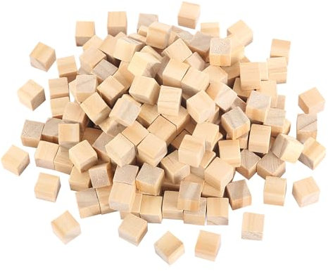500 stycken träkuber, 10 mm, små träkuber, naturliga tomma gör-det-själv träblock, kvadratiska, träklossar för pyssel, träklossar för gör-det-själv målning, hantverk, dekoration siffror (10 mm)