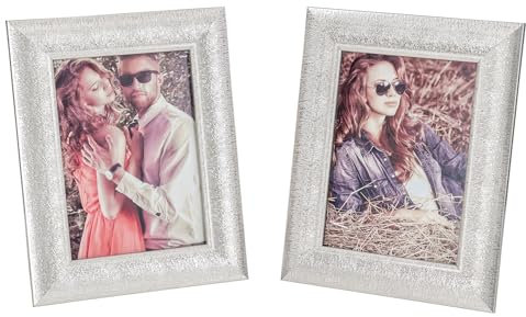 levandeo Bilderrahmen Set 13x18cm Fotorahmen Silber Einzelrahmen Portraitrahmen Glasscheibe Wanddeko Tischdeko