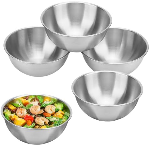 MUNGHOK 5 ciotole in acciaio inox da 700 ml, piccole ciotole in metallo, in acciaio inox, per salse, snack, riso, cereali o dolci, ciotole isolate termicamente, argento