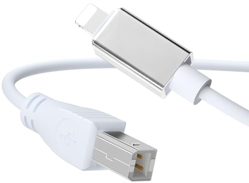 MeloAudio USB Typ-B zu Midi-Kabel, 1.5 m/5 FT USB OTG Kabel, kompatibel mit iPhone, iOS-Geräte, Midi-Controller, Elektronischem Musikinstrument, Midi-Keyboard, Audio Interface, Mikrofon