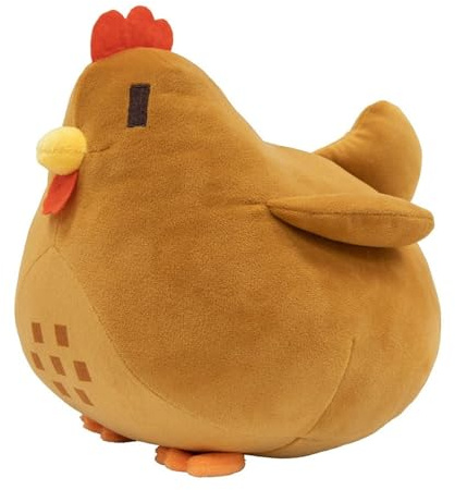TOPLITHE Stardew Huhn Kuscheltier, Tierhuhn Plüsch Bauernhof Henne Plüschtier Kissen Als Geschenk for Spielefans(Size:Brown)