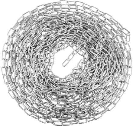 VIDETOL Metall Ketten, 15m 3mm Kette, Oberflächenverzinkung Metallkette zum Aufhängen von Zäunen, Lampenkette, Garagentore, Kette Hängesessel, Schaukelkette
