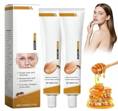 Bienengift Anti-Falten-Creme, Bee Cream Bienengiftsalbe Feuchtigkeitscreme für Gesicht & Hals, Intensive Pflege für alle Hauttypen