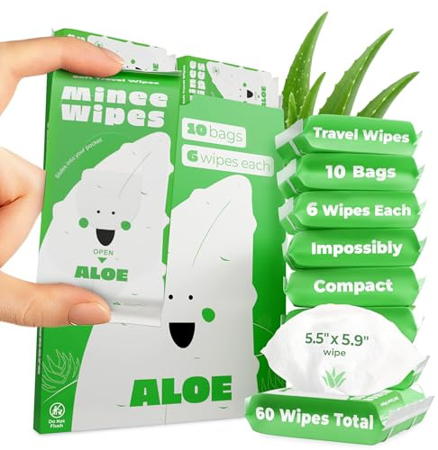 MOONIES Incredibly Compact Travel Cleaning Wipes - 99.5% Water - Safe for Sensitive and Hypoallergenic Skin, Resealable, Thick and Durable for Adults, Kids and Babies