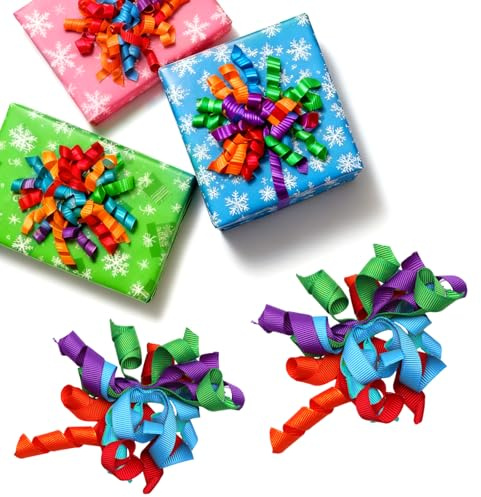 XRVRILE 6 Pezzi Nastro Regalo Colorato, Nastri Decorativi Multicolore in Poliestere per Confezioni Regalo, Feste, Compleanni e Matrimoni, Decorazioni in Rosso, Verde, Blu, Arancione