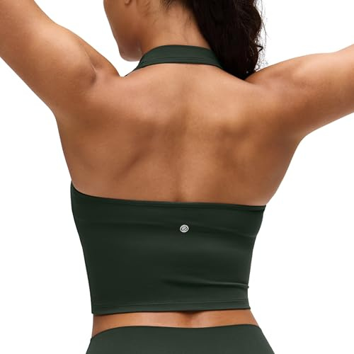 CRZ YOGA Butterluxe Halter Neck Crop Tank Tops Legend Green 10