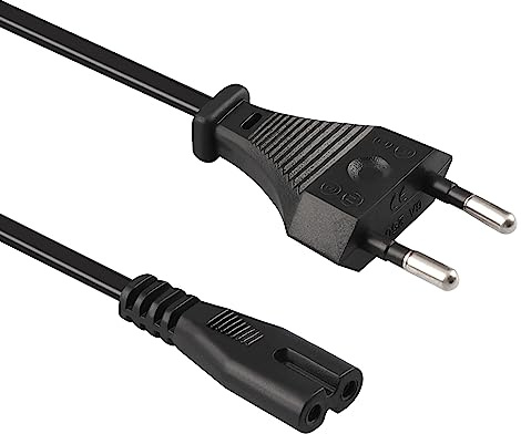 Xahpower 3 Metri Cavo Alimentazione, IEC320 C7 con 2 Pin Euro Cavo di Alimentazione per PS5 / PS4 / PS3 / PS2 / Xbox One S/Xbox Series X/S Ecc - Nero