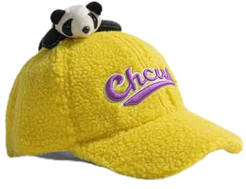 Generisch Niños Niños Gorro de Invierno Linda Gorra de Béisbol con Motivo de Mapache Para Niños, Casco de Lana Gorro de Bebé Gorras Niños Gorras Niños, amarillo claro, 2-6 años