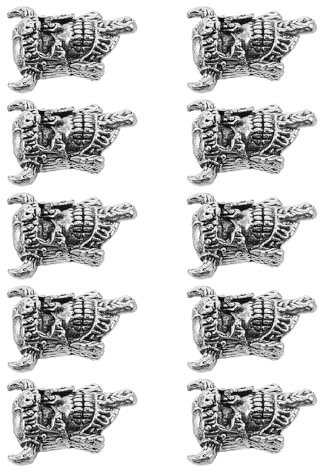 MAJORMENCH 10 St Viking Dreadlock Pärlor i Metall för Flätor och Skägg Stabil Hårsmycken Accessoarer för Peruker och Extensions Silverfärgade Lockringar för Unisex Användning