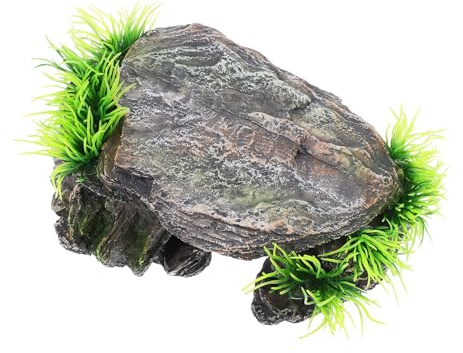 SHINEOFI Escondite para Reptiles de Resina Diseño Multifuncional y Cueva Moderna, Plataforma para Tomar el Sol en Tanque de Reptiles y Lugar de Refugio Seguro