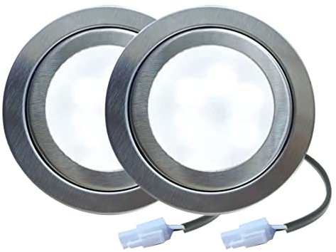 2 Pièces 68mm Hotte Ampoule LED 12V DC 1.5W Cuisine Cuisinière Lampe Armoire Placard Placard Lumière Économie D'énergie(White 6000K,EL Connector)