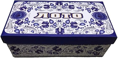 Set di bingo Lotto russo, gioco di società con figure in legno (scatola di cartone, LN-22-2), serata di gioco, gioco per feste, gioco di bingo per adulti