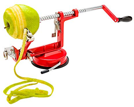 Restaurantware Met Lux Apple Peeler Slicer Corer 1 Heavy-Duty Apple Machine - With Suction Base Durable Stainless Steel Apple Peeler For Apples Potatoes or Pears Adjustable Blade