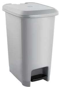 7H SEVENON Cubo de Basura Rectangular con Tapa y Pedal Gris 25 litros 7house