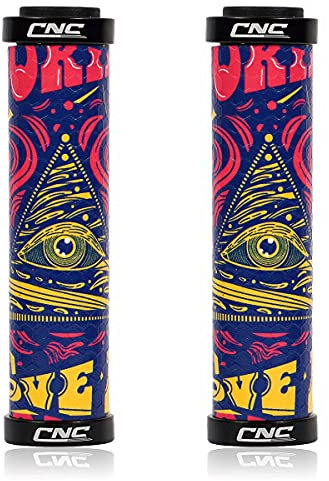 CNCLOL Fahrrad Lenkergriffe,MTB Fahrradgriffe 22mm aus Silikon,Fahrrad handgriffe Doppel Lock-On Design für MTB/Mountainbike.