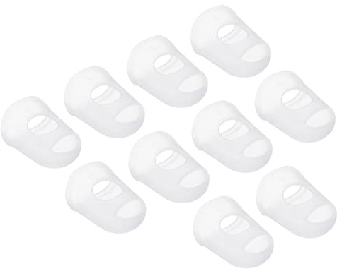 PATIKIL Fingerspetsar i gummi på 0,67 tum, 15-pack, silikon, tumskydd, skydd, skydd, dynor, fingerborg, för gitarr, spel, kontor, räkning, sömnad, klar, storlek XS