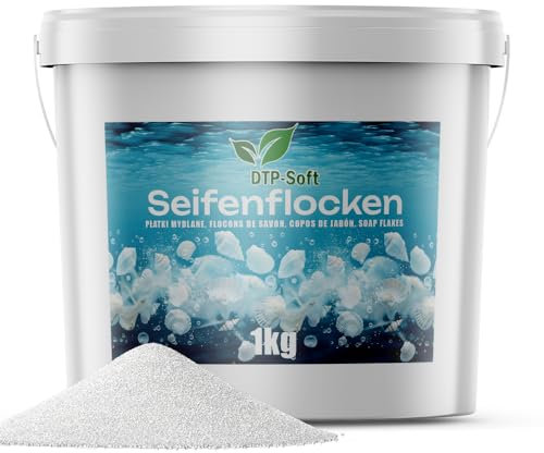 DTP-SOFT Natürliche Seifenflocken Pulver Hypoallergen im praktischen Eimer (1KG)