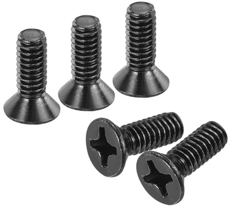 sourcing map Maschinenschrauben, Kreuzschlitzschrauben, Kreuzschlitzschrauben, Kreuzschlitzschrauben, 304 Edelstahl, schwarz, für Wandsteckdose, Hausreparaturen, 25 Stück