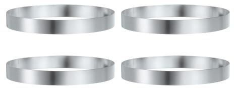 QUARKZMAN 4Pezzi Anello per Torta Rotondo 5.9 x 1 Pollice in Acciaio Inossidabile Senza Saldatura Anello per Dolci Specchio Rivestimento per Cottura Dolci frittella Inglesi Strumento