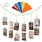 APOMOONS Corda per foto con clip in legno, ghirlanda per foto fai da te e bandiera triangolare, decorazione per foto con graffette, cartoline, da appendere alla parete, per decorazione della casa