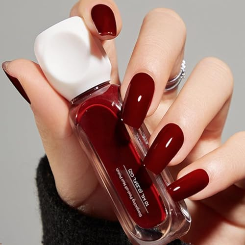 Rot Nagellack - Gesunder Nagellack auf Wasserbasis - Peel Off Schnelltrocknender Einfarbiger Langanhaltend ungiftiger Red Nail Polsih für die Nagelkunst zu Hause für Fraue (Roter, 10ML)