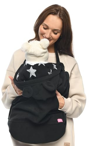 Mija – bärskydd, universellt överdrag för babybärare/bärhandduk/cape 4023 (svart/med stjärnor 2)