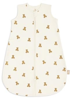 Jollein Saco de dormir para bebé Jersey – 60 cm – Pequeño gofre – Mini osito de peluche – 95 % algodón, 5 % elastano – 0,5 TOG – Saco de dormir de verano para bebé – Certificado OEKO-TEX