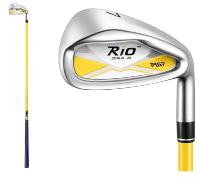Junior #7 Iron Club/#S Golf Sand Wedge Club with Carbon Shaft Ideal for Kids Beginners Boys Girls in Single Clubs Golf Sports (Yellow,#7,Age 6-8)