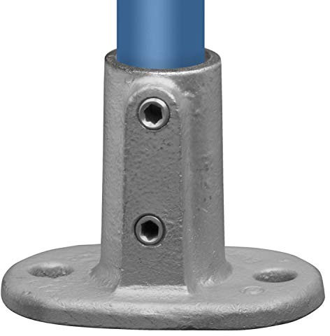 KLEMP Bride de sol, ovale, bride murale, bride de plafond, support, en fonte malléable, zinguée à chaud, vis incluses Typ 12B - 26,9 mm / ¾