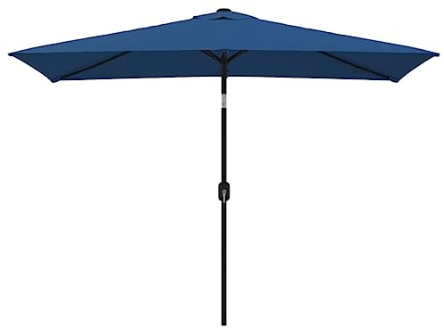 vidaXL Outdoor Parasol with Metal Pole Anti-UV Sun Protection Fabric Umbrella Sunshade Garden Patio 300x200cm Azure